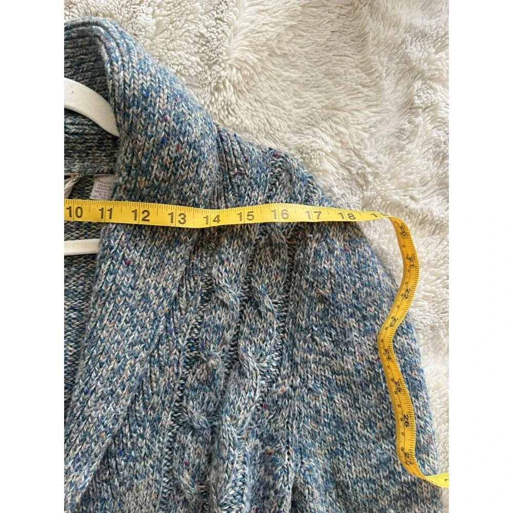 Honors Womens M Marled Wool Blend Cardigan Shawl Collar Cable Knit Vintage